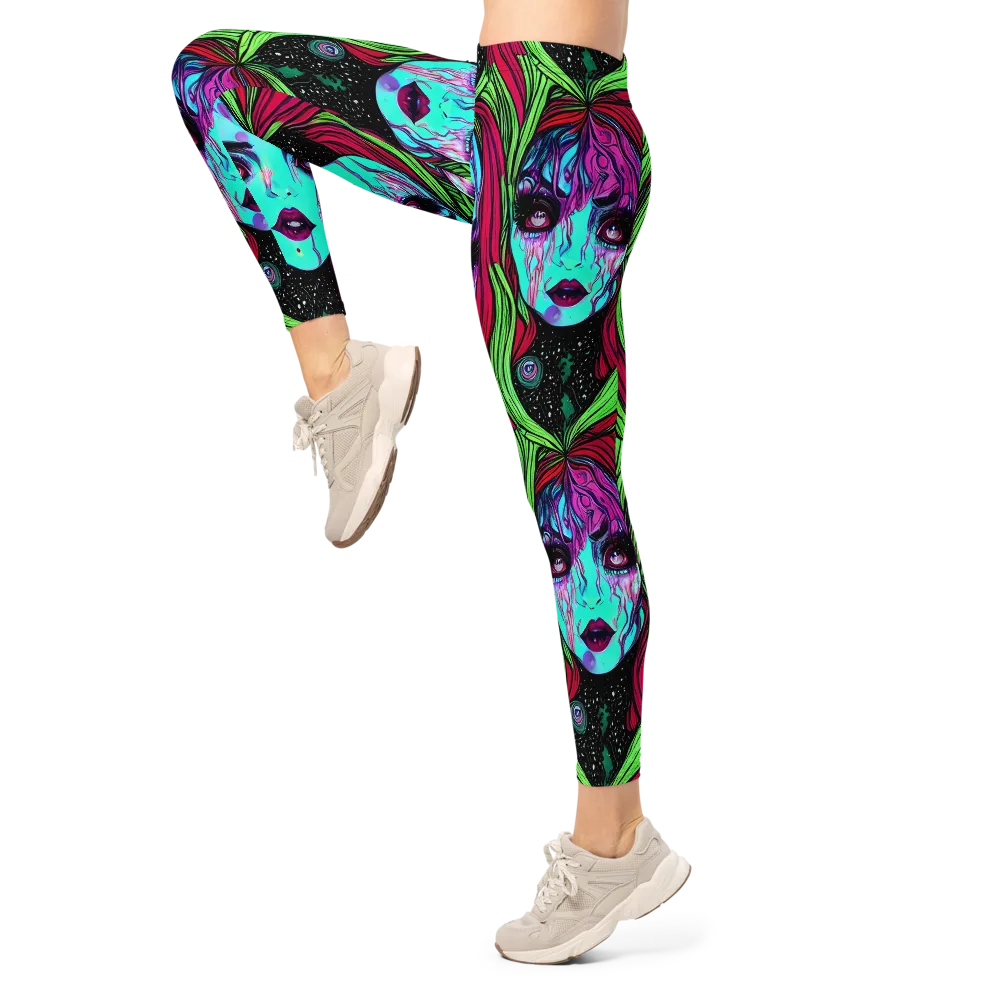 Luminous Nightfall on Leggings — Left