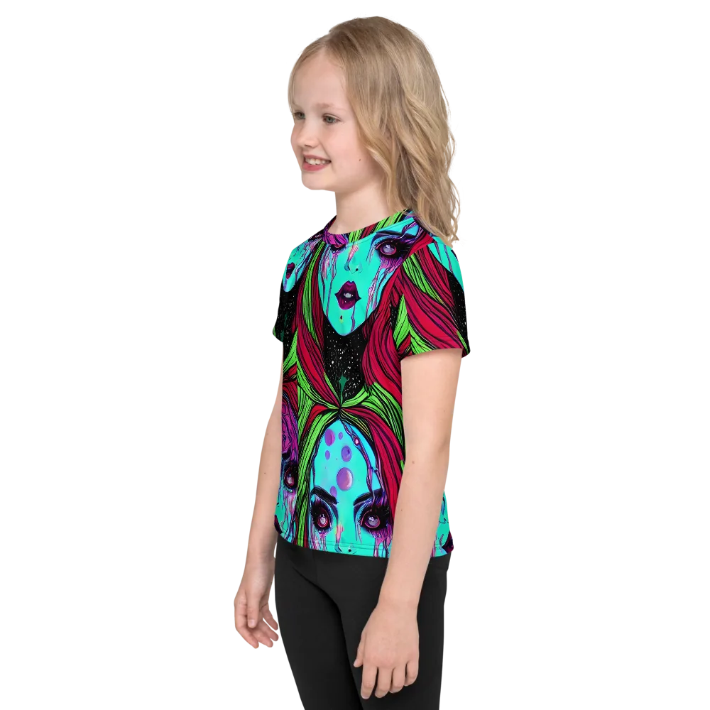 Luminous Nightfall on Kids Crew Neck T-Shirt — Left