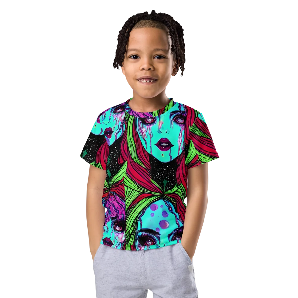 Luminous Nightfall on Kids Crew Neck T-Shirt — Front