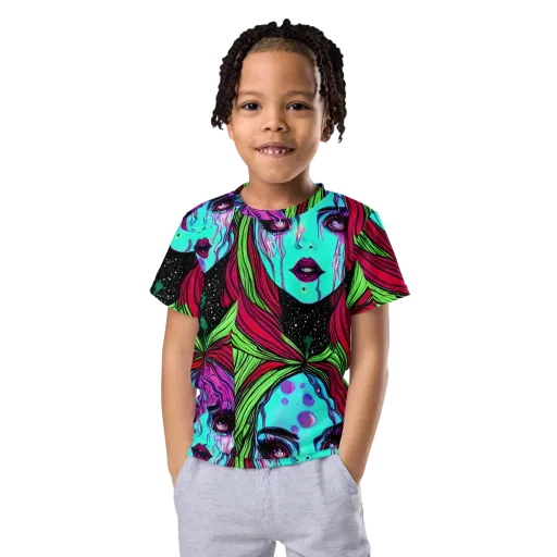 Luminous Nightfall on a Kids Crew Neck T-Shirt