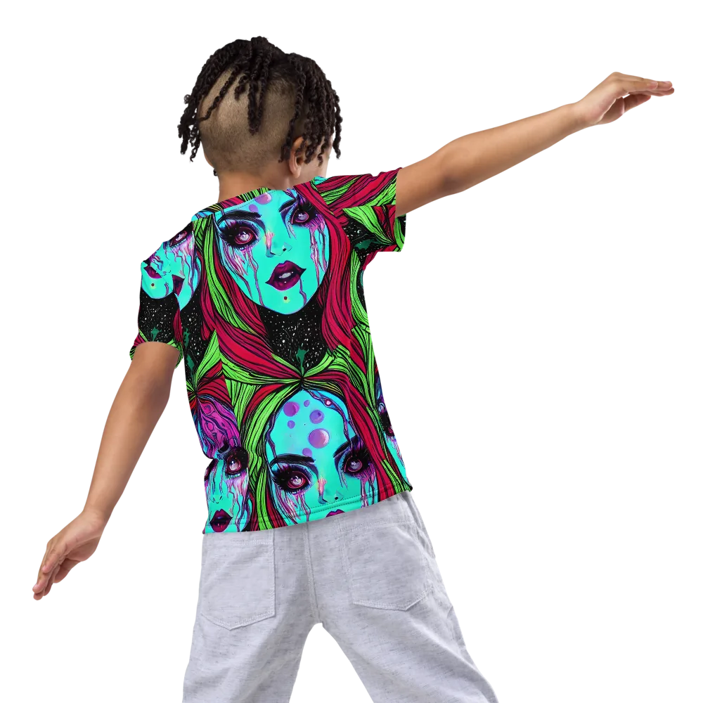 Luminous Nightfall on Kids Crew Neck T-Shirt — Back