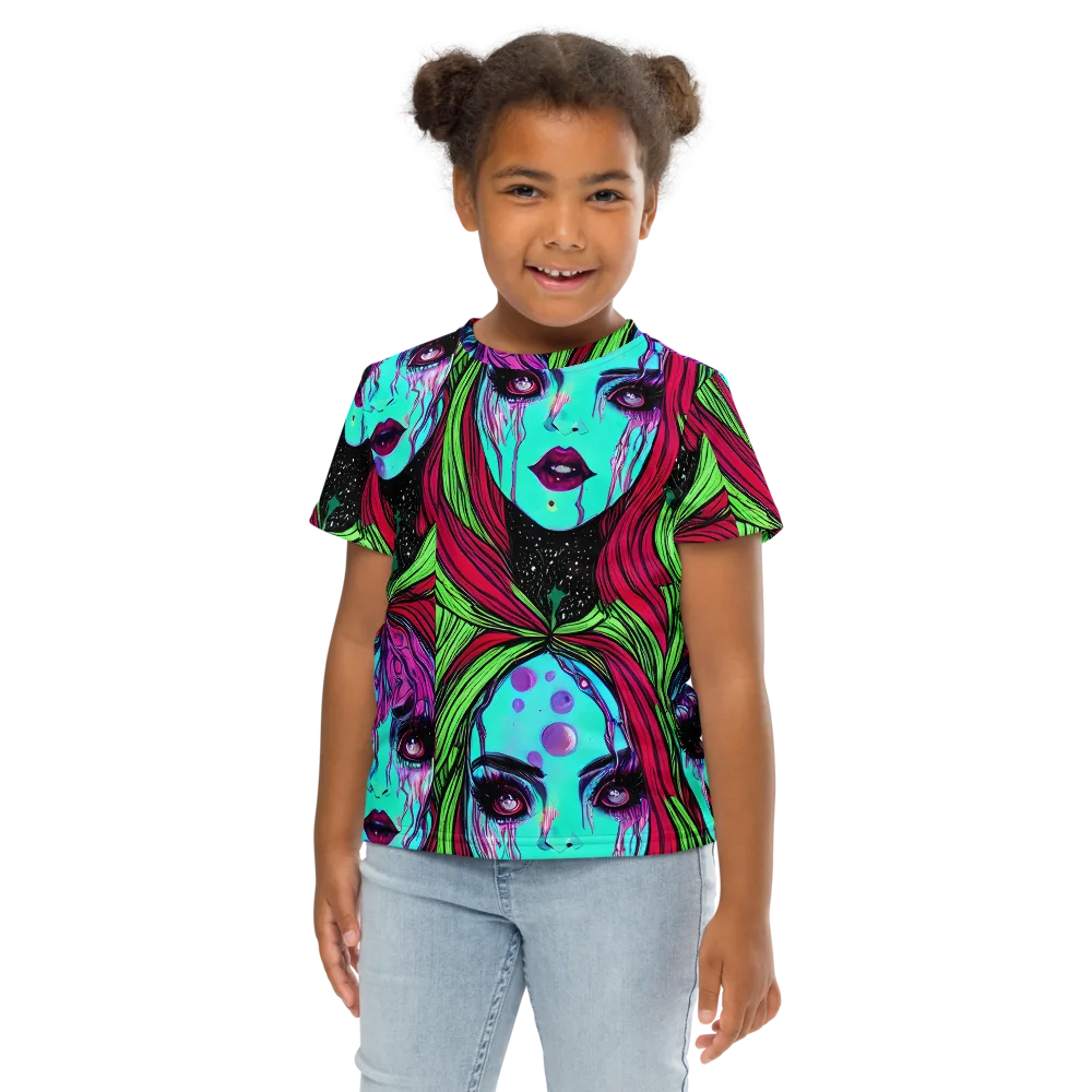 Luminous Nightfall on Kids Crew Neck T-Shirt — Front