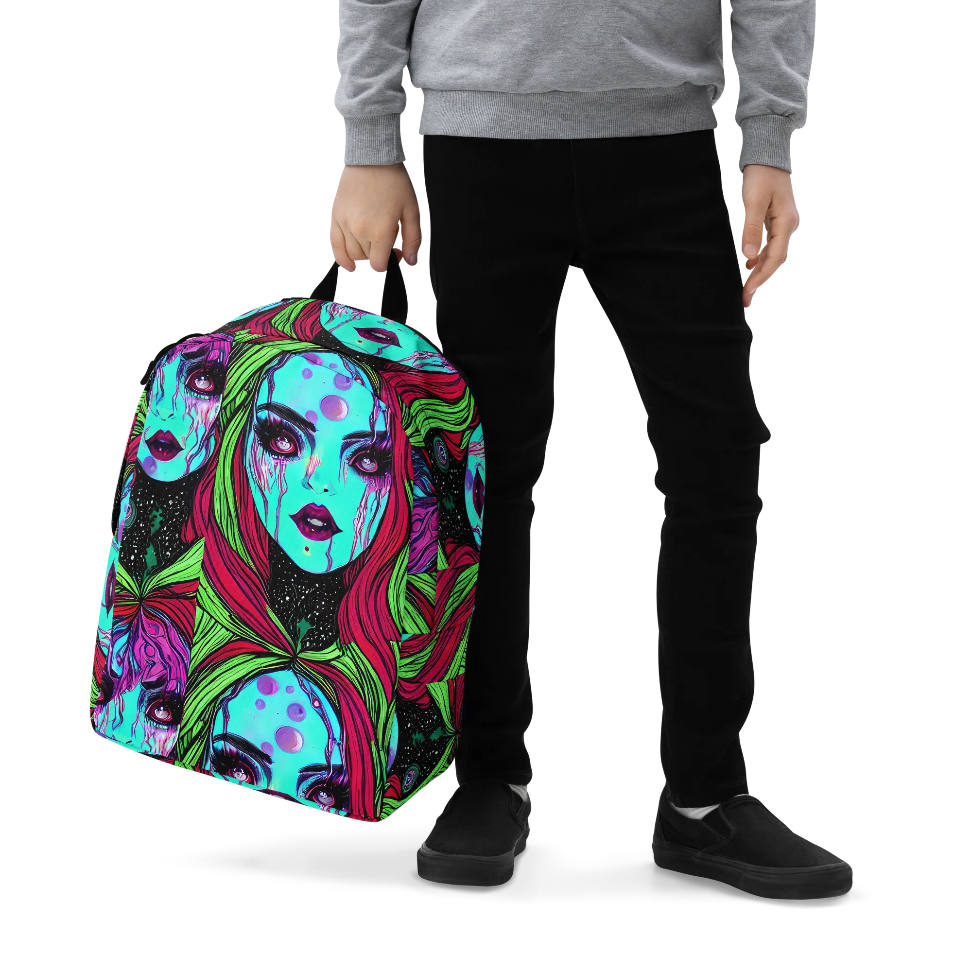Luminous Nightfall on Minimalist Backpack — Zoomed-in