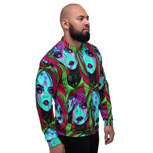 Luminous Nightfall on a Bomber Jacket