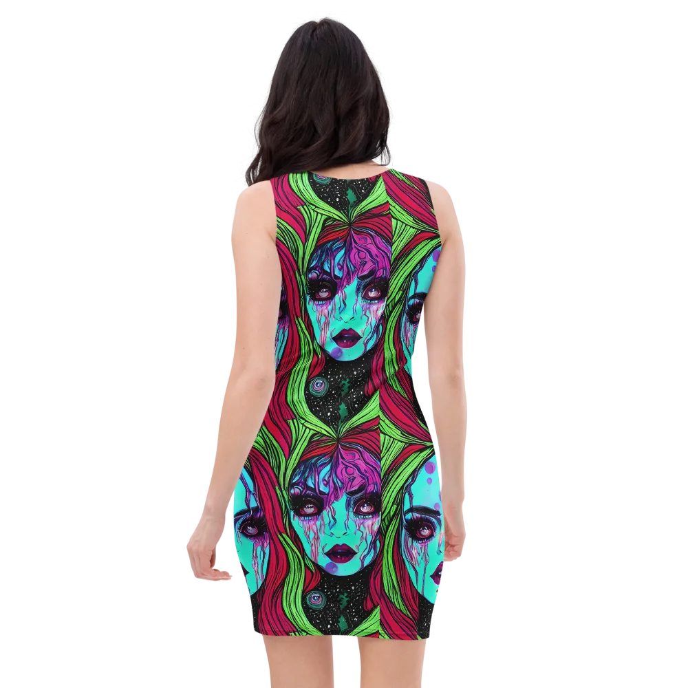Luminous Nightfall on Bodycon Dress — Back