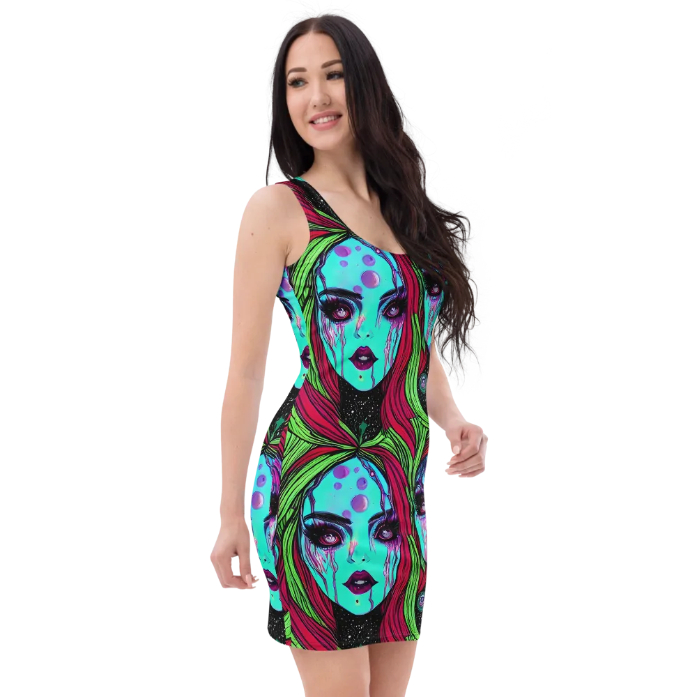 Luminous Nightfall on Bodycon Dress — Right Front