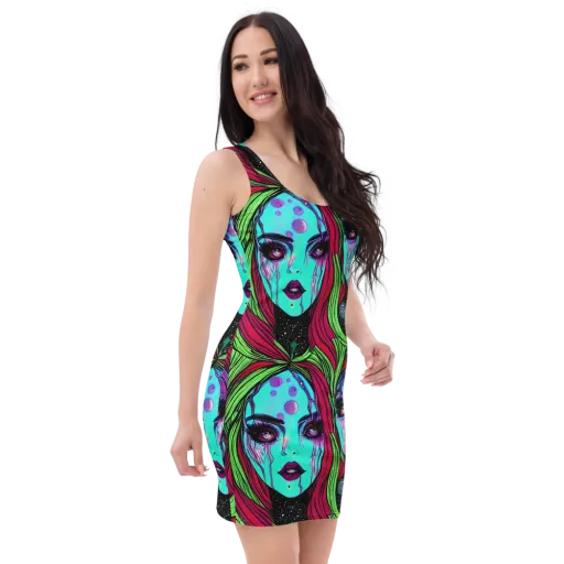 Luminous Nightfall on a Bodycon Dress