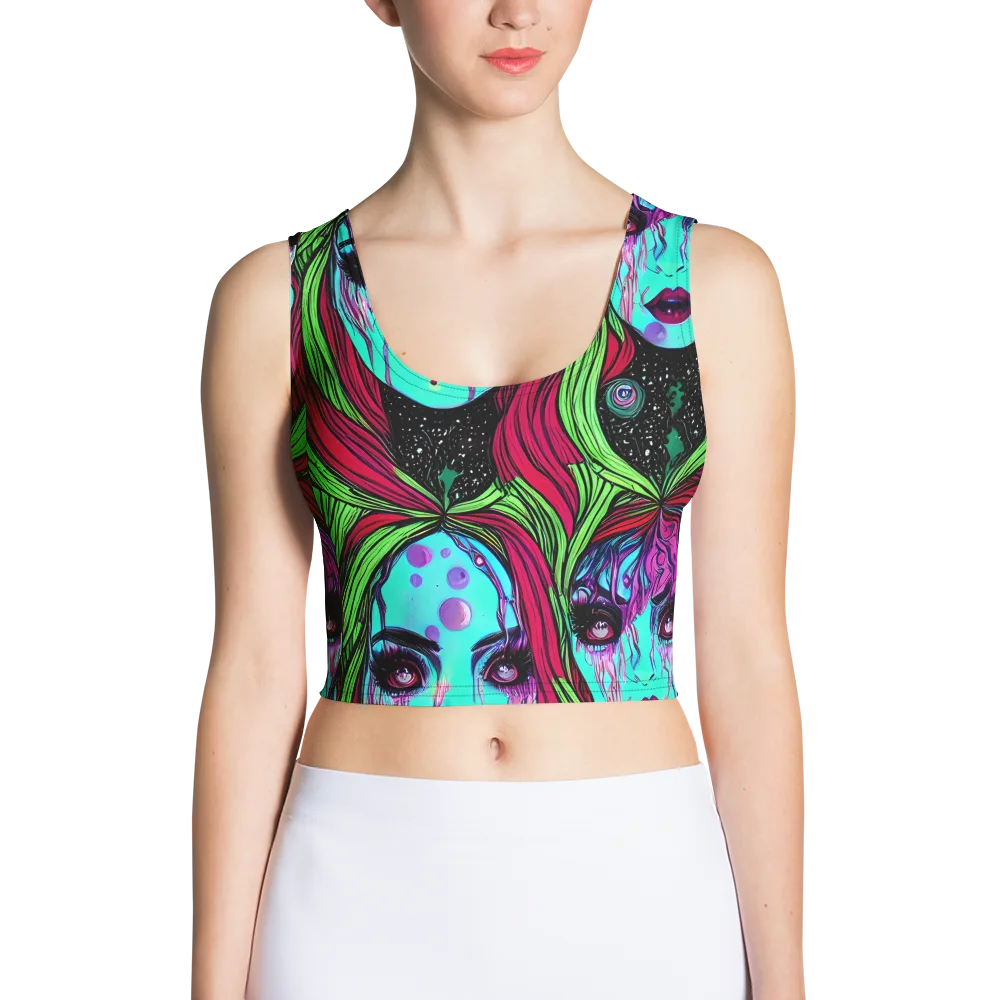 Luminous Nightfall on Crop Top — Front