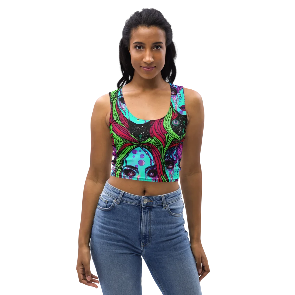 Luminous Nightfall on Crop Top — Front