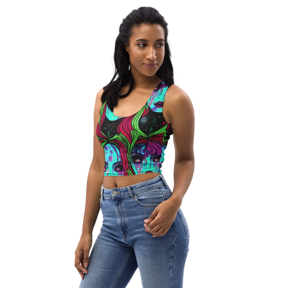 Luminous Nightfall on Crop Top — Left Front