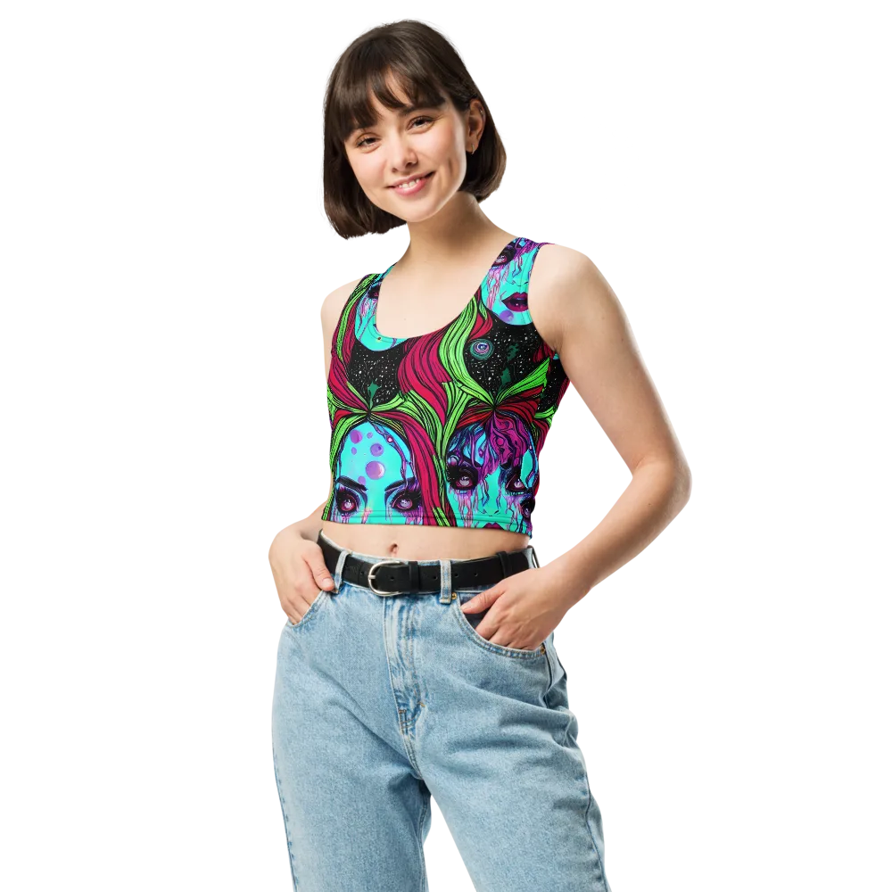 Luminous Nightfall on Crop Top — Front