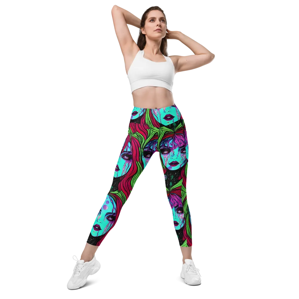 Luminous Nightfall on Leggings with Pockets — Front
