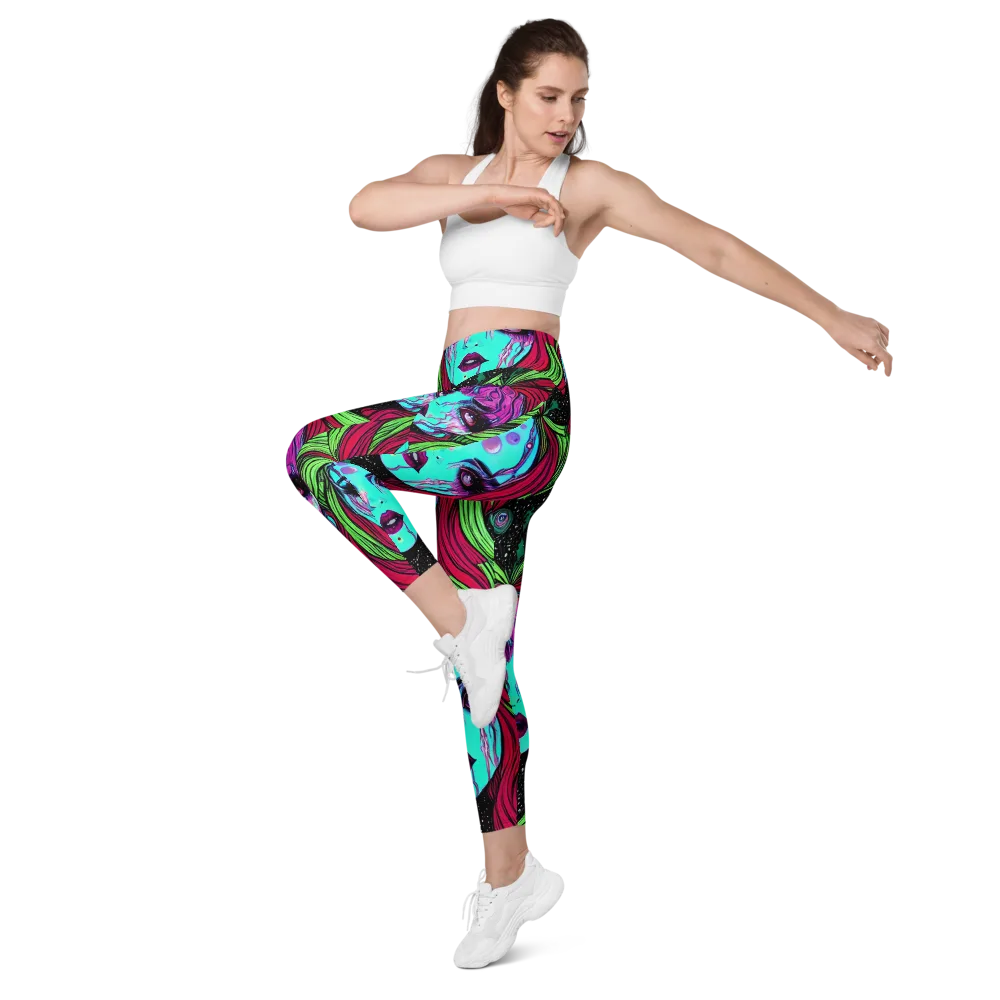Luminous Nightfall on Leggings with Pockets — Left Front