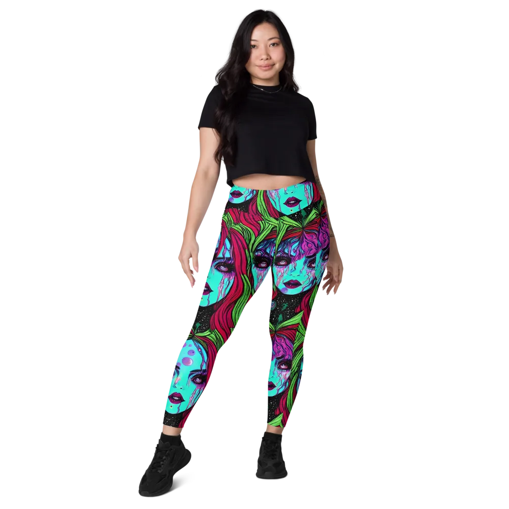 Luminous Nightfall on Leggings with Pockets — Front
