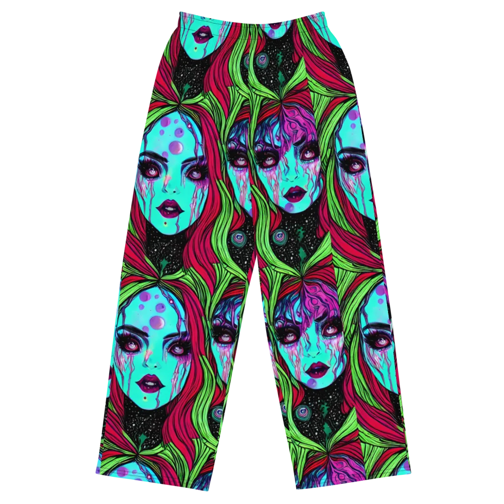 Luminous Nightfall on Wide-Leg Pants — Front
