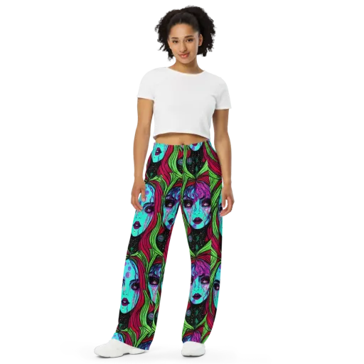 Luminous Nightfall on a Wide-Leg Pants