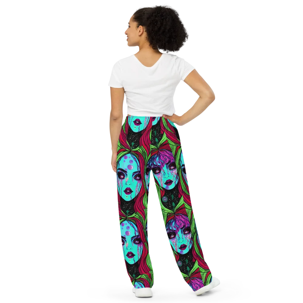 Luminous Nightfall on Wide-Leg Pants — Back