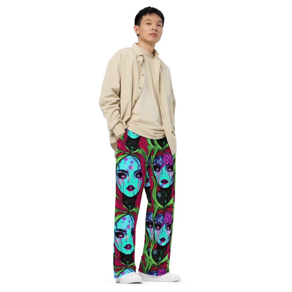 Luminous Nightfall on Wide-Leg Pants — Right Front