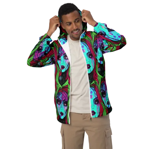 Luminous Nightfall on a Men's Windbreaker
