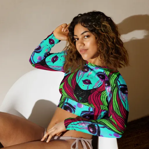 Luminous Nightfall on a Long Sleeve Crop Top