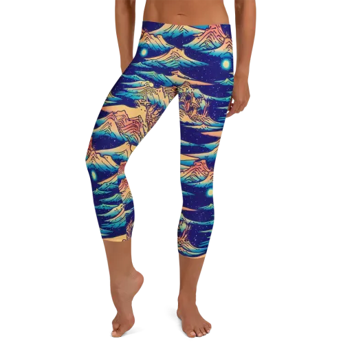 Mystical Mountain Mirage on a Capri Leggings