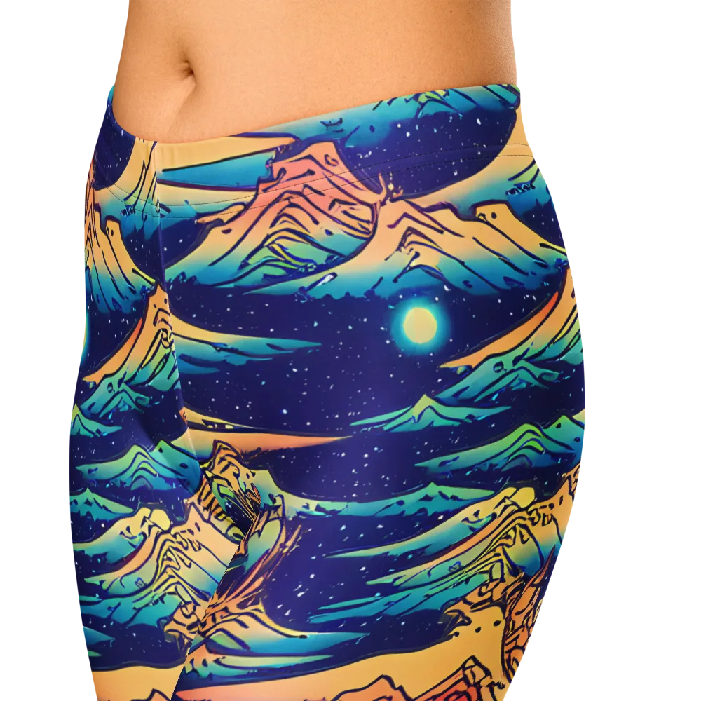 Mystical Mountain Mirage on Capri Leggings — Zoomed-in