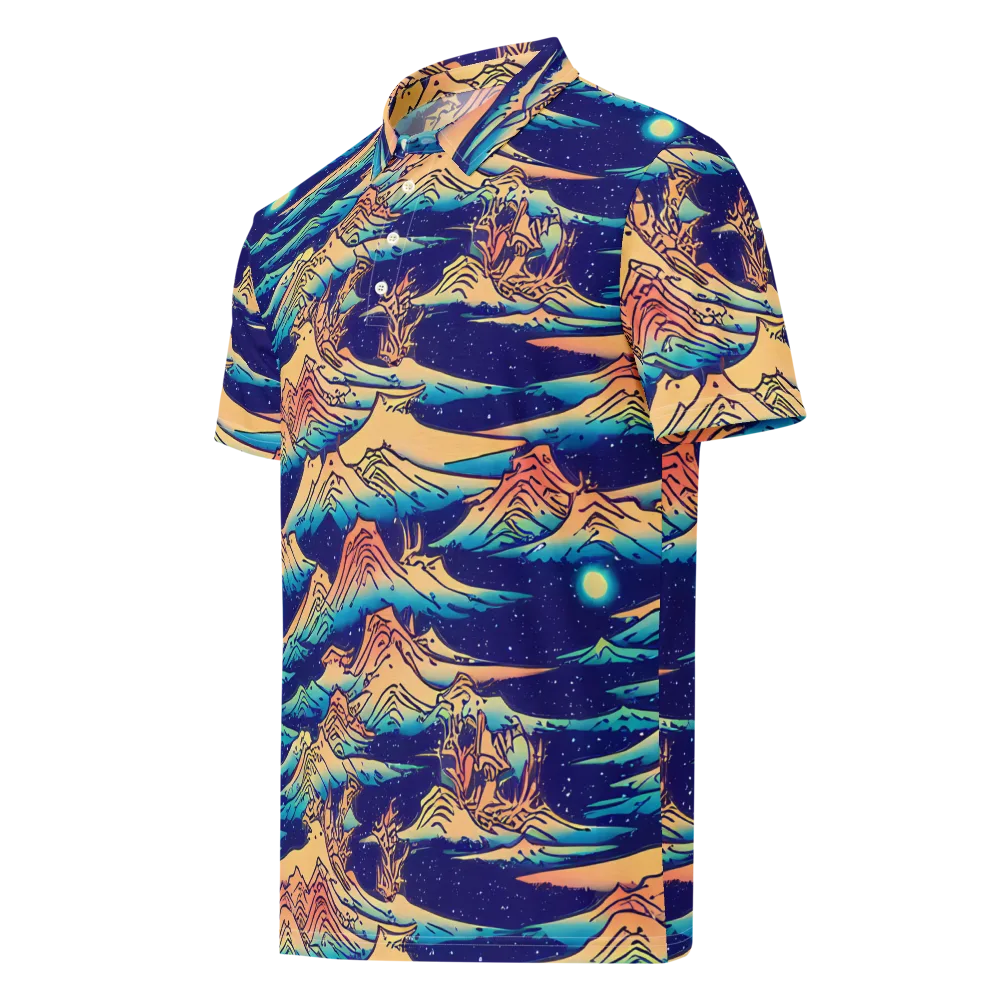 Mystical Mountain Mirage on Men's Slim Fit Polo Shirt — Left Front