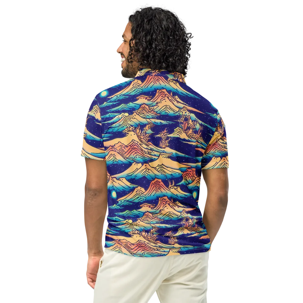 Mystical Mountain Mirage on Men's Slim Fit Polo Shirt — Back