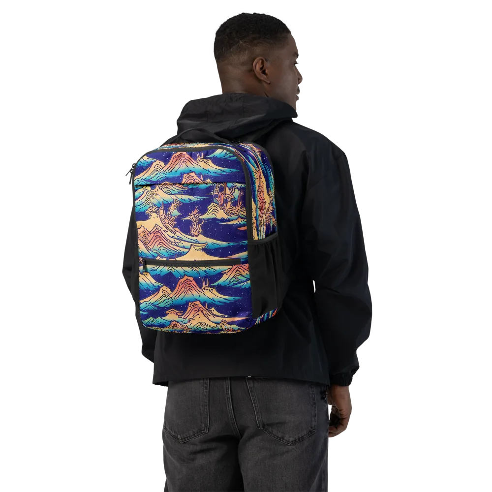 Mystical Mountain Mirage on Utility Backpack — Back