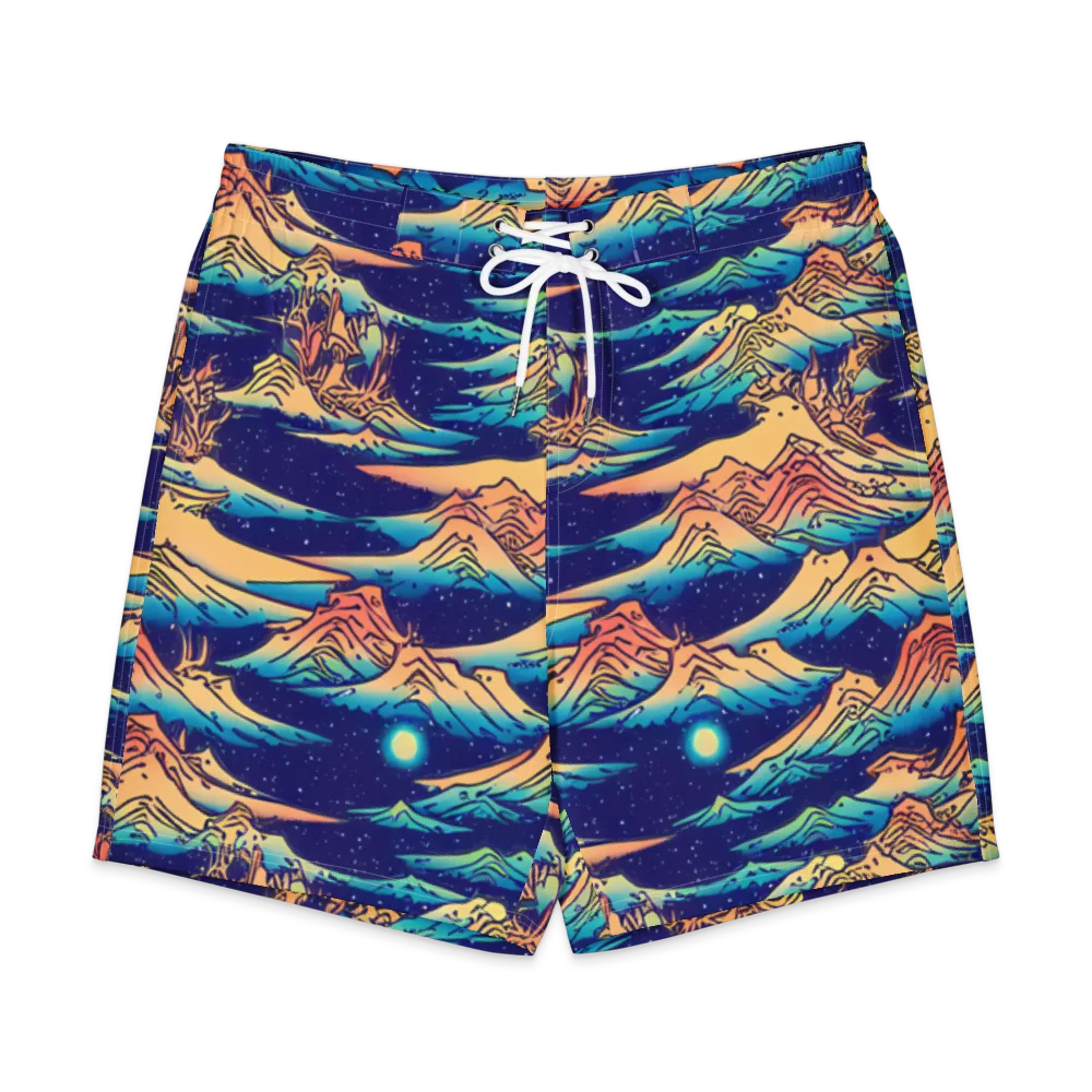Mystical Mountain Mirage on Men's Board Shorts — Front