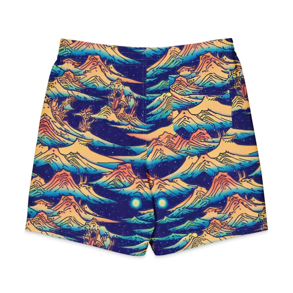 Mystical Mountain Mirage on Men's Board Shorts — Back