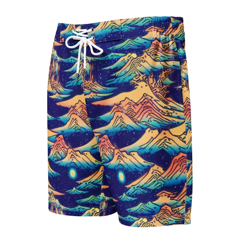 Mystical Mountain Mirage on Men's Board Shorts — Front