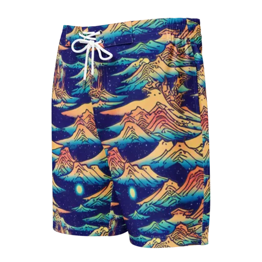 Mystical Mountain Mirage on a Men's Board Shorts