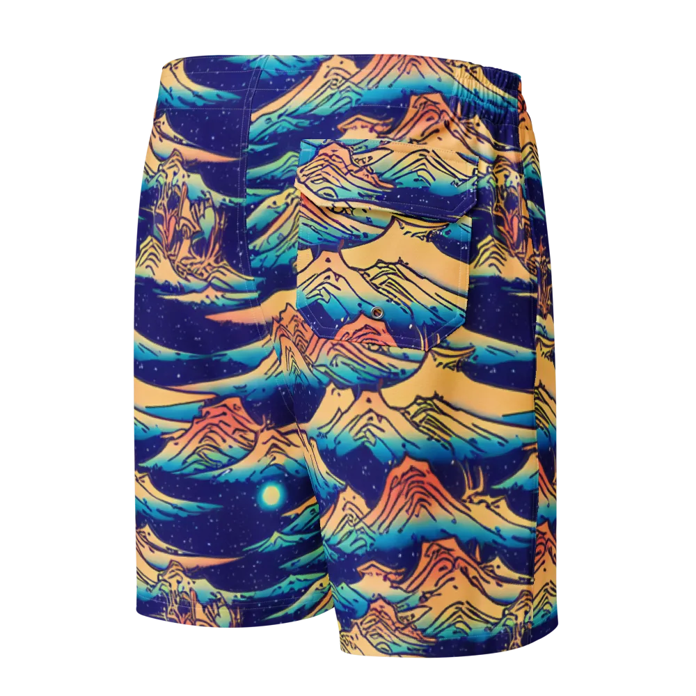 Mystical Mountain Mirage on Men's Board Shorts — Back
