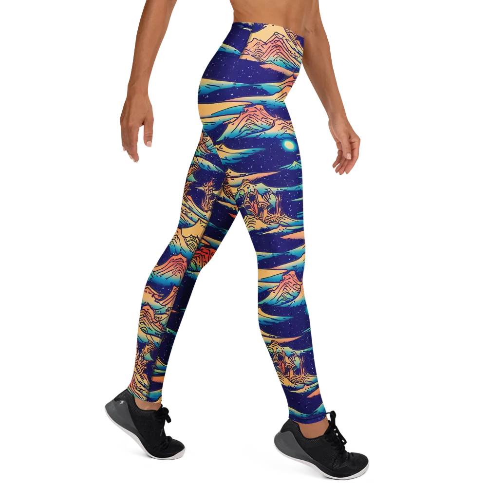 Mystical Mountain Mirage on Yoga Leggings — Right