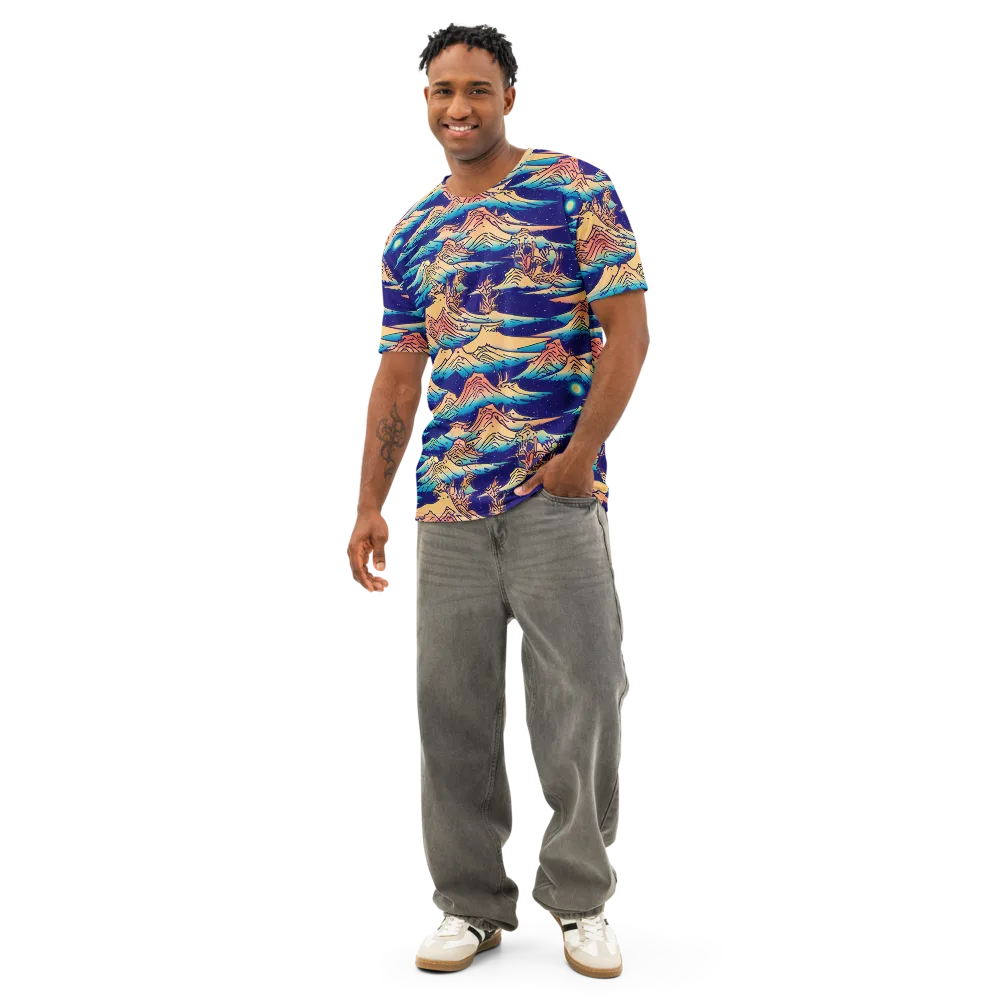Mystical Mountain Mirage on Men's Cotton Crew Neck T-Shirt — Front