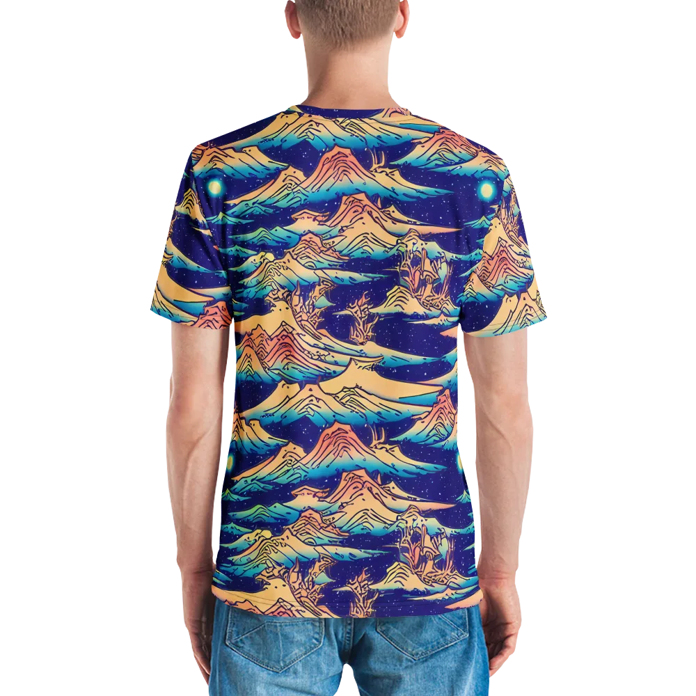 Mystical Mountain Mirage on Men's Crew Neck T-Shirt — Back