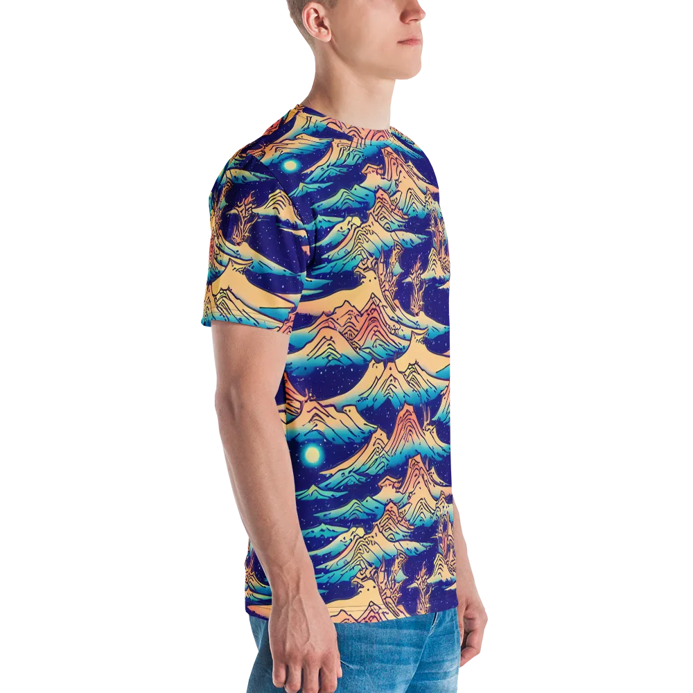 Mystical Mountain Mirage on Men's Crew Neck T-Shirt — Right