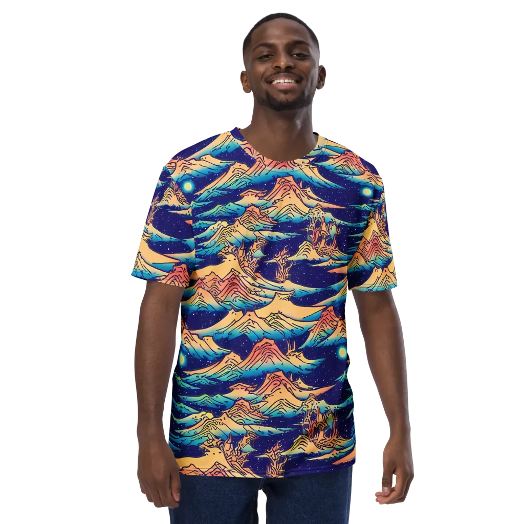 Mystical Mountain Mirage on Men's Crew Neck T-Shirt — Front