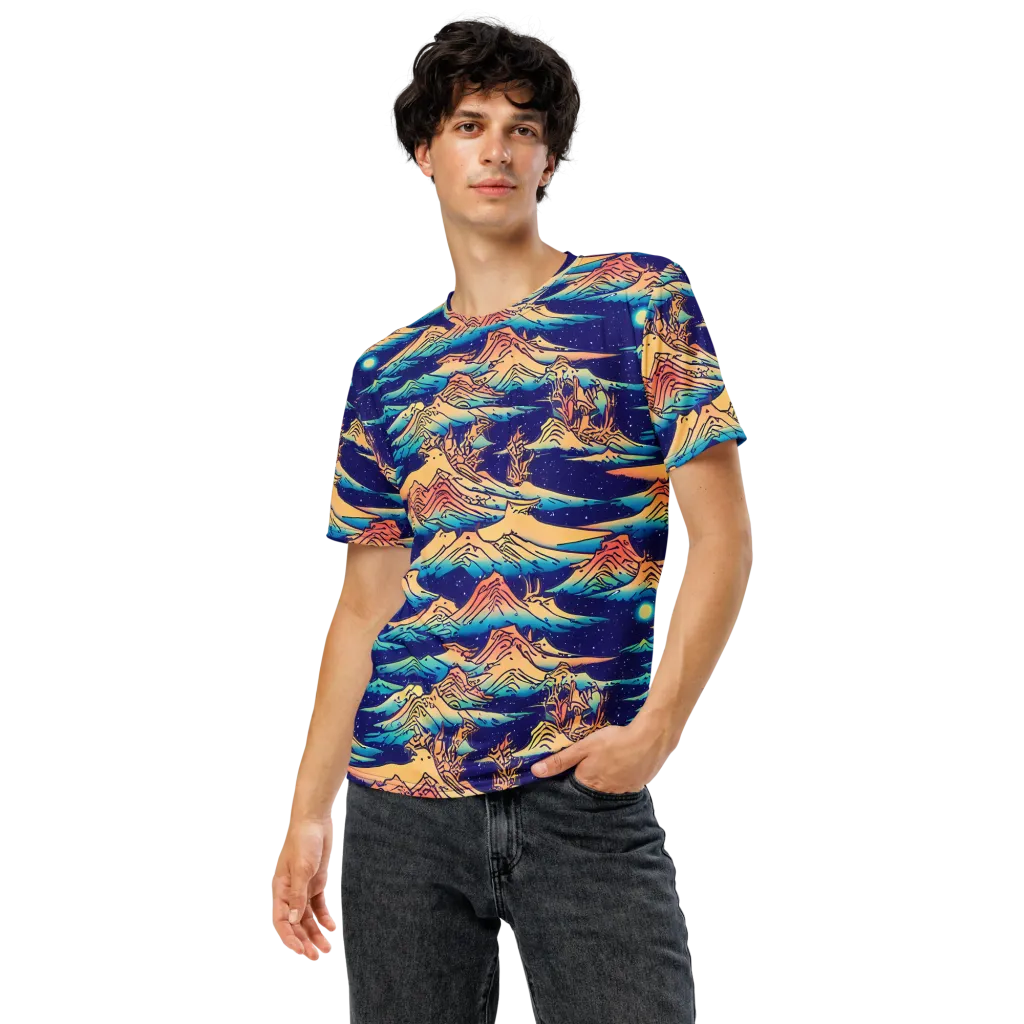 Mystical Mountain Mirage on Men's Crew Neck T-Shirt — Front