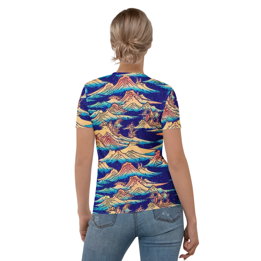 Mystical Mountain Mirage on Women's Crew Neck T-Shirt — Back
