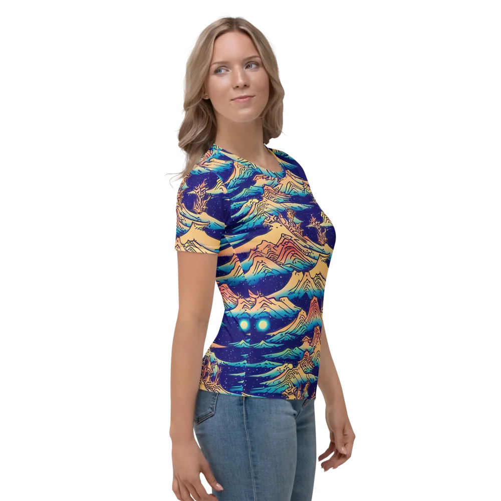 Mystical Mountain Mirage on Women's Crew Neck T-Shirt — Right