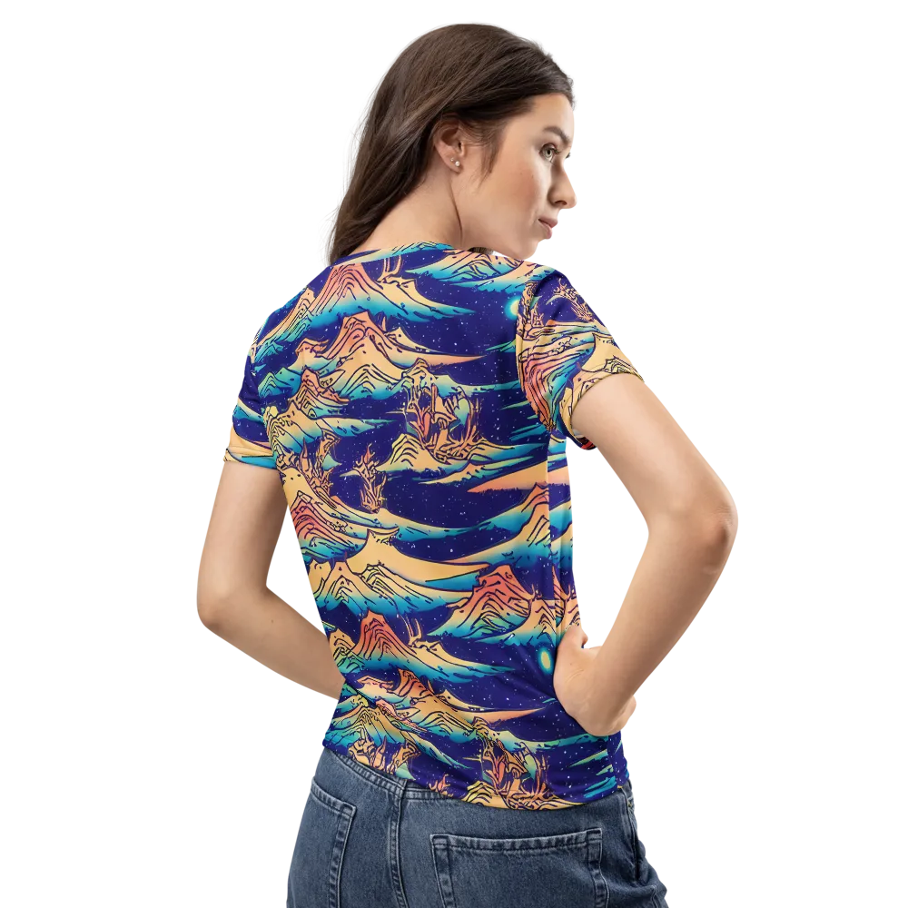Mystical Mountain Mirage on Women's Crew Neck T-Shirt — Back