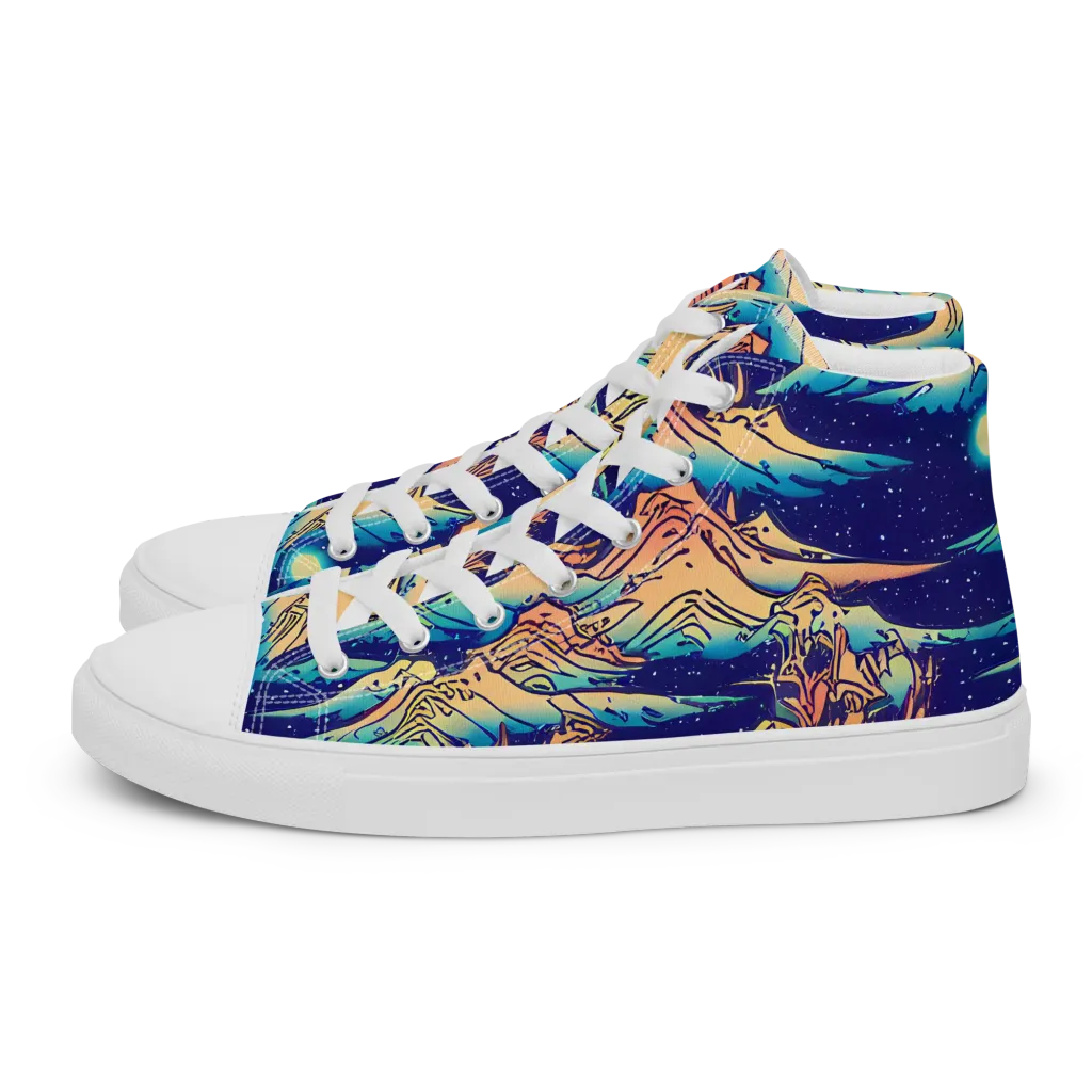 Mystical Mountain Mirage on Women's High Top Canvas Shoes — Left
