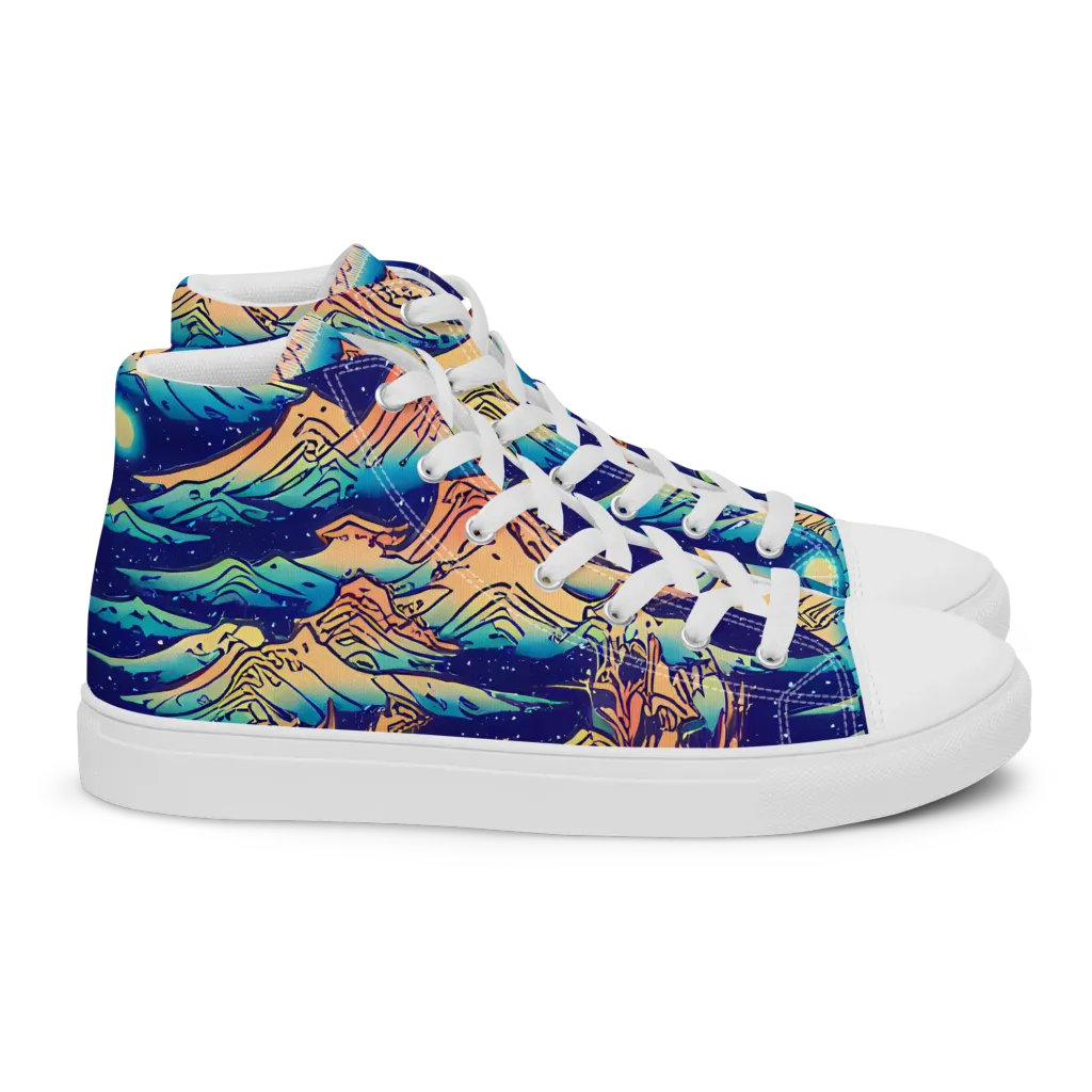 Mystical Mountain Mirage on Women's High Top Canvas Shoes — Right