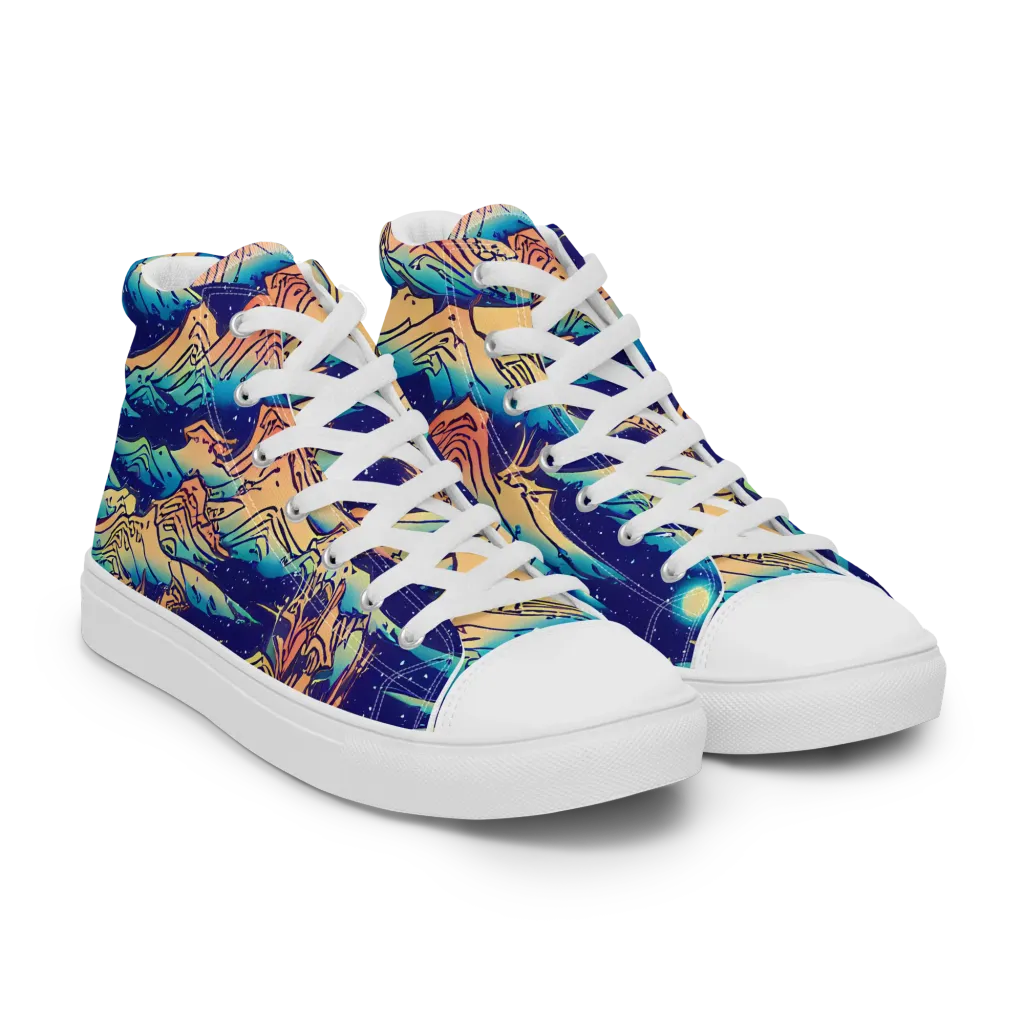 Mystical Mountain Mirage on Women's High Top Canvas Shoes — Right Front