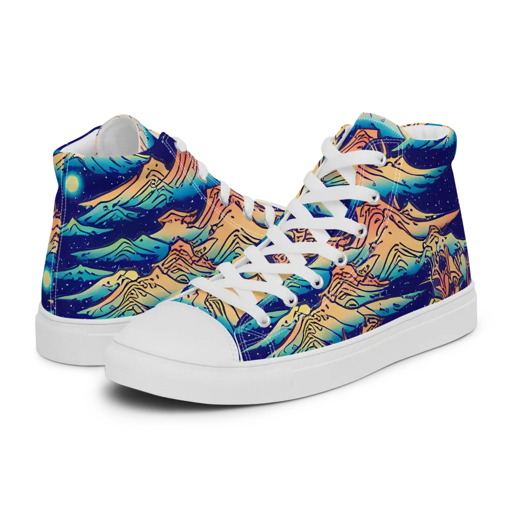 Mystical Mountain Mirage on Women's High Top Canvas Shoes — Left