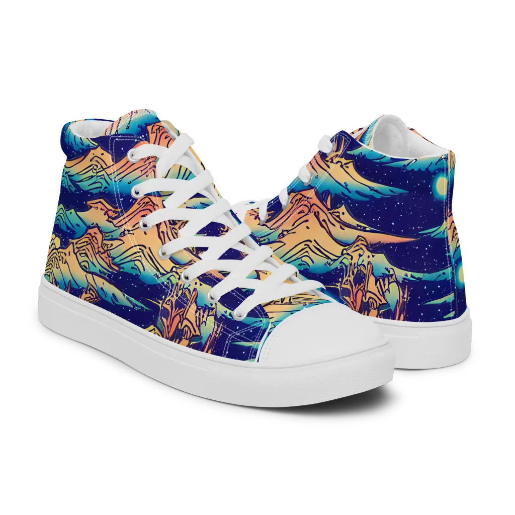 Mystical Mountain Mirage on Women's High Top Canvas Shoes — Right