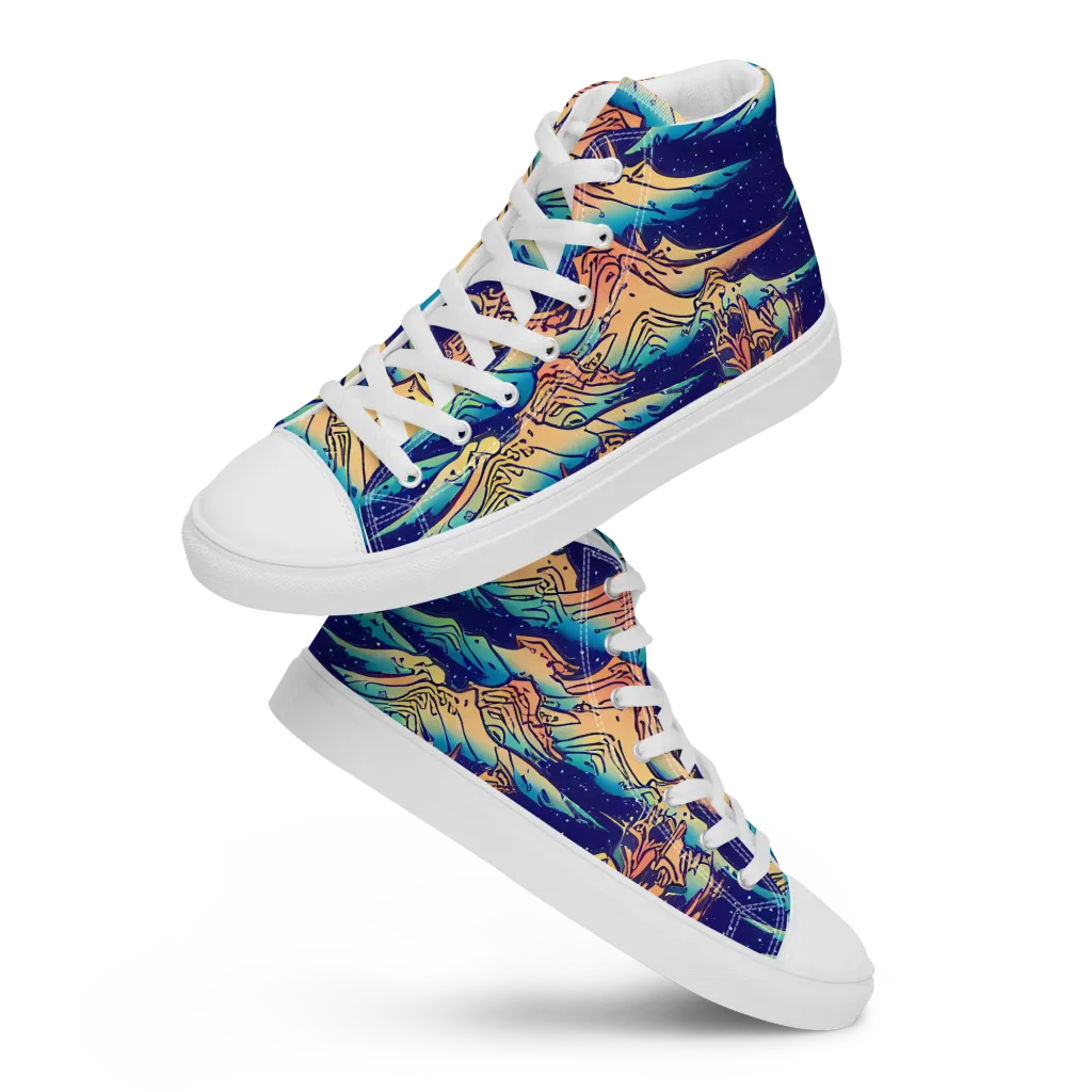 Mystical Mountain Mirage on Women's High Top Canvas Shoes — Front