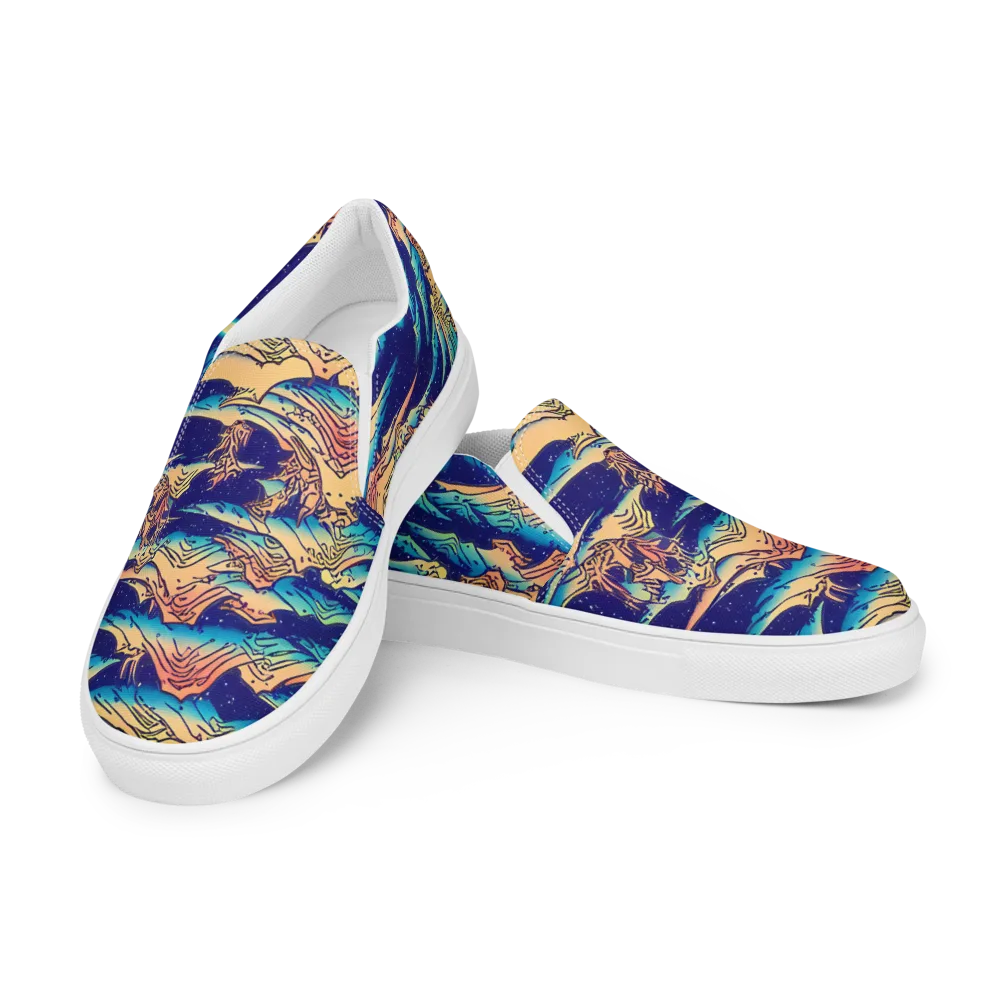 Mystical Mountain Mirage on Men's Slip-On Canvas Shoes — Left Front